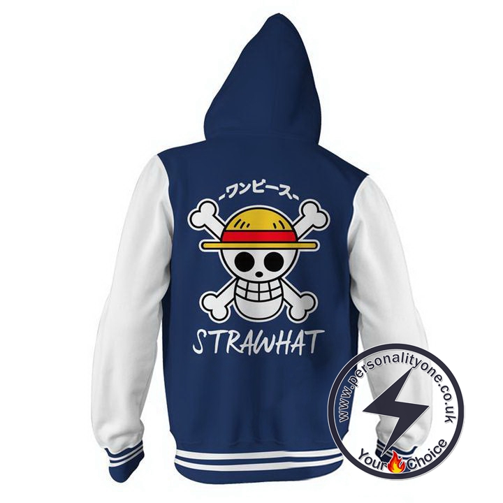 One Piece Strawhat Zip Up Hoodie Jacket